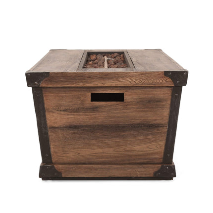 Alora 56" Outdoor 50K BTU Wood Pattern Rectangle Gas Burning Fire Pit (SAK43681)
