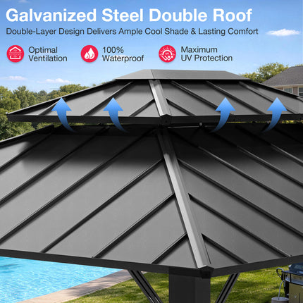 Aera Permanent 10'x12' Hardtop Gazebo Pamapic
