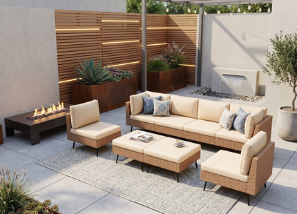 Axis 95.2" Coastal Outdoor Sectional Set, 8-Piece Pamapic