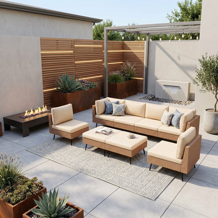 Axis 95.2" Coastal Outdoor Sectional Set, 8-Piece Pamapic