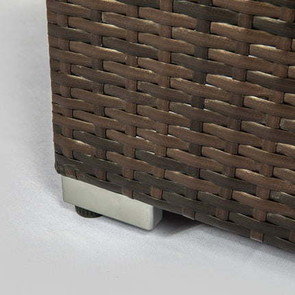 Outdoor Fire Table Propane Pit Rattan With Tile Tabletop - Phoenix Fire Art Store