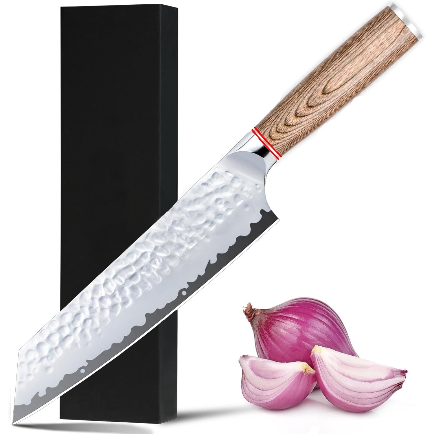 Japanese Professional Chef, Kiritsuke, Santoku, Boning & Vegetable Slicing Knife with Rosewood Handle and Gift Box - Phoenix Fire Art Store