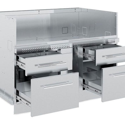 Broil King 70 x 118-Inch Outdoor Kitchen Island with Imperial QS 690i 6-Burner Gas Grill, Rotisserie, Side Burner, Refrigerator & iQue™ Technology Control