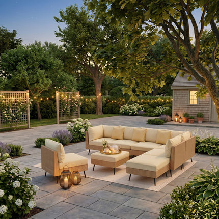 Axis 95.2" Coastal Outdoor Sectional Set, 8-Piece Pamapic