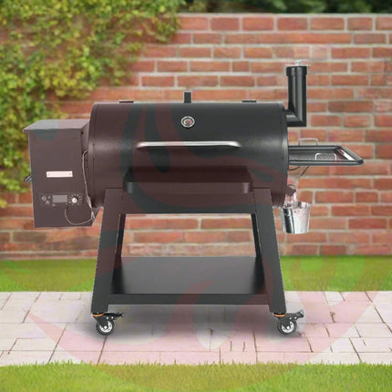 62" Heavy-Duty Portable Wood Pellet BBQ Grill With Cart (SAK91308) - Phoenix Fire Art Store