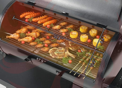 62" Heavy-Duty Portable Wood Pellet BBQ Grill With Cart (SAK91308) - Phoenix Fire Art Store
