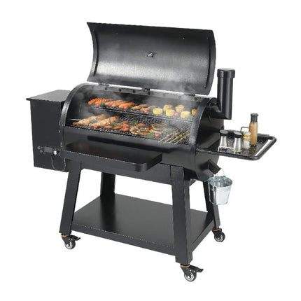 62" Heavy-Duty Portable Wood Pellet BBQ Grill With Cart (SAK91308) - Phoenix Fire Art Store