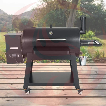 62" Heavy-Duty Portable Wood Pellet BBQ Grill With Cart (SAK91308) - Phoenix Fire Art Store