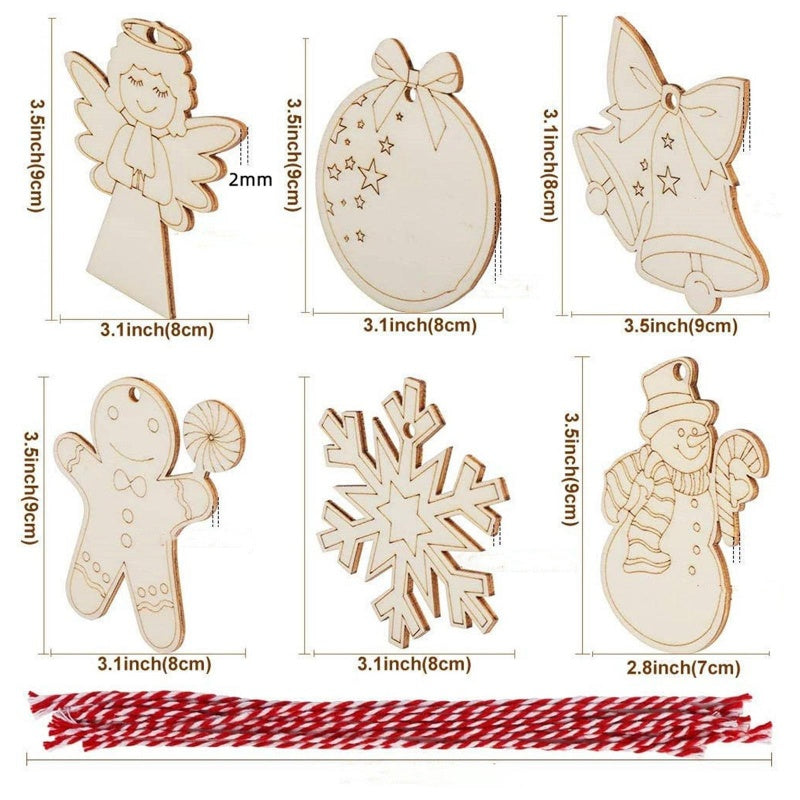 Wooden Christmas Ornaments Blank Wooden Discs With Holes