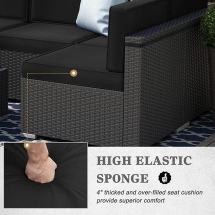 8 Pieces Patio Furniture Set with 44" Propane Gas Fire Pit Table - Phoenix Fire Art Store