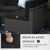 8 Pieces Patio Furniture Set with 44" Propane Gas Fire Pit Table