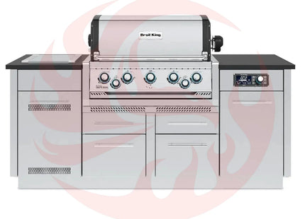 Broil King Imperial QS 590i 5-Burner Gas Grill Island With Rotisserie & Side Burner & iQue™ Technology Control - Phoenix Fire Art Store