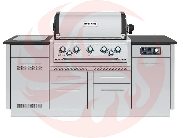 Broil King Imperial QS 590i 5-Burner Gas Grill Island With Rotisserie & Side Burner & iQue™ Technology Control - Phoenix Fire Art Store