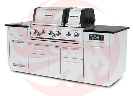 Broil King Imperial QS 690i 6-Burner Gas Grill Island With Rotisserie & Side Burner & iQue™ Technology Control - Phoenix Fire Art Store