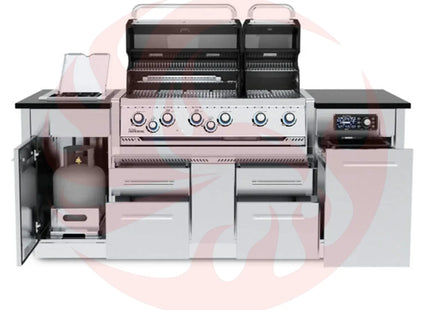 Broil King Imperial QS 690i 6-Burner Gas Grill Island With Rotisserie & Side Burner & iQue™ Technology Control - Phoenix Fire Art Store