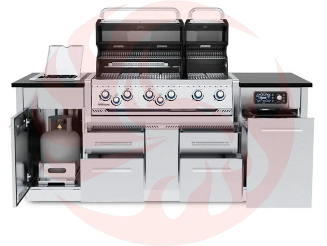 Broil King Imperial QS 690i 6-Burner Gas Grill Island With Rotisserie & Side Burner & iQue™ Technology Control - Phoenix Fire Art Store