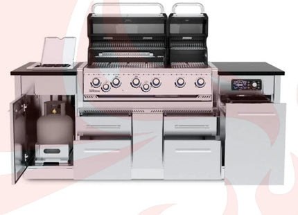 Broil King Imperial QS 690i 6-Burner Gas Grill Island With Rotisserie & Side Burner & iQue™ Technology Control - Phoenix Fire Art Store