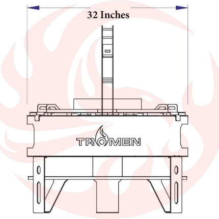 Tromen Duomo Ceibo Firepit Grill | Open Fire Argentine Grill - Phoenix Fire Art Store