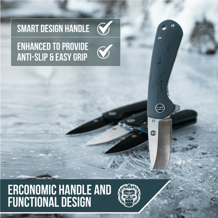 The Peasant Folding Pocket Knife Giftset for Men and Women (Red and Grey)