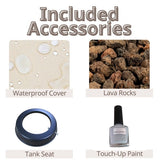 Outdoor Propane Fire Pit Table,Compact Streamlined Modern 20-inch,Round Graphite Base With Waterproof Cover,Free Lava Rocks - Phoenix Fire Art Store