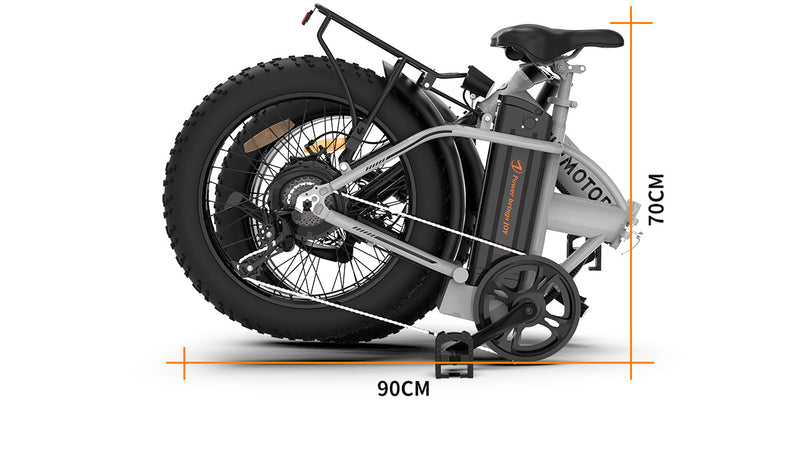 20x4.0 Foldable Fat Tire Electric Bike - 48V 12.5AH Extended Range with Dual Disc Brakes