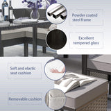 Alora 7-Piece Modern Outdoor Patio Furniture Set With Waterproof Cushions & Glass Table (SAK55673)