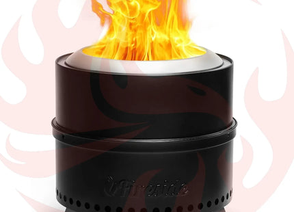 Pluto R19-PG Smokeless Outdoor Fire Pit - Painted Black - Phoenix Fire Art Store