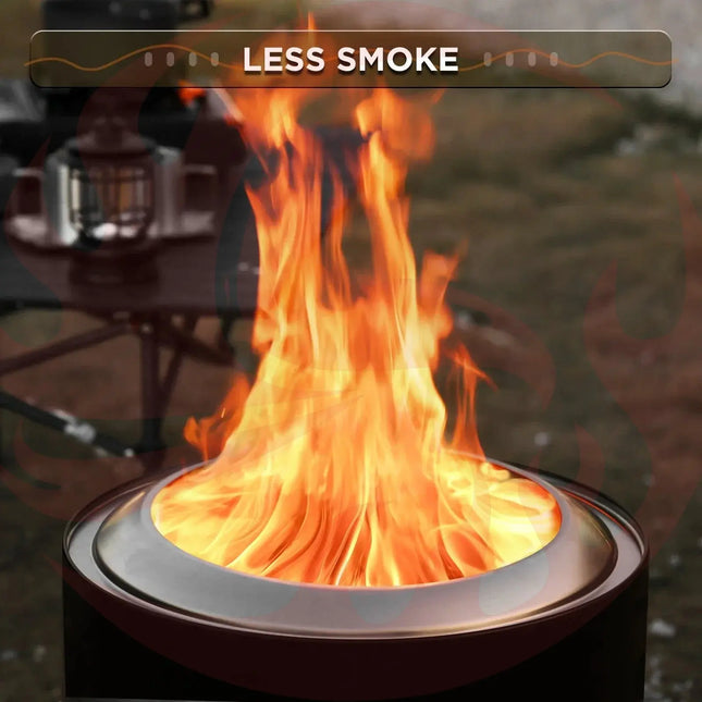 Pluto R19-PG Smokeless Outdoor Fire Pit - Painted Black - Phoenix Fire Art Store