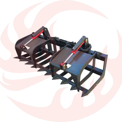 74-Inch Heavy-Duty Skid Steer Root Grapple Bucket Attachment (SAK65741) - Phoenix Fire Art Store