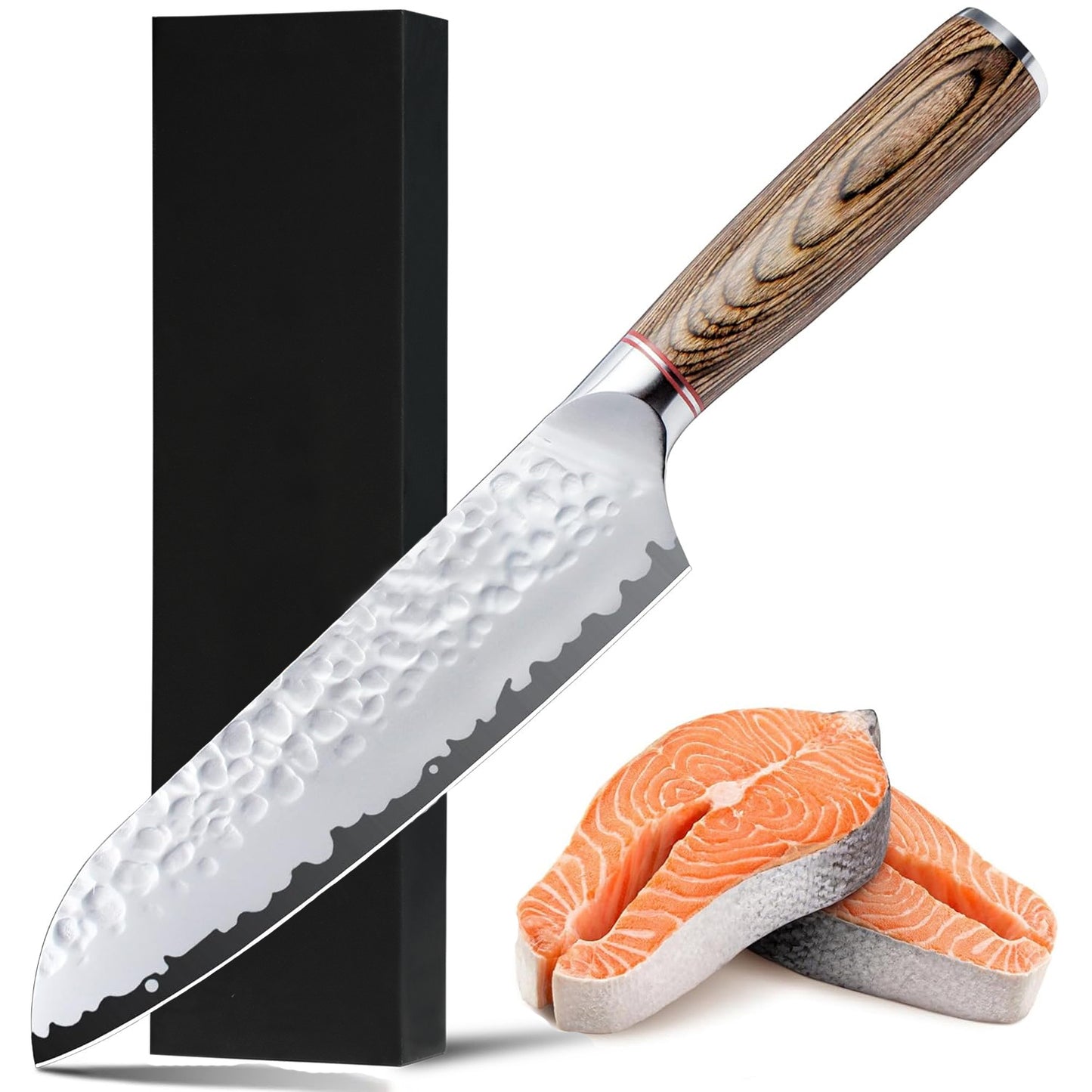 Japanese Professional Chef, Kiritsuke, Santoku, Boning & Vegetable Slicing Knife with Rosewood Handle and Gift Box - Phoenix Fire Art Store