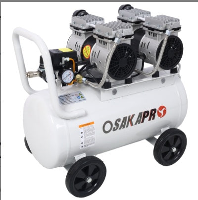 2.5HP Silent Air Compressor 13 Gallon - Oil-Free Portable Powerhouse with Wheels