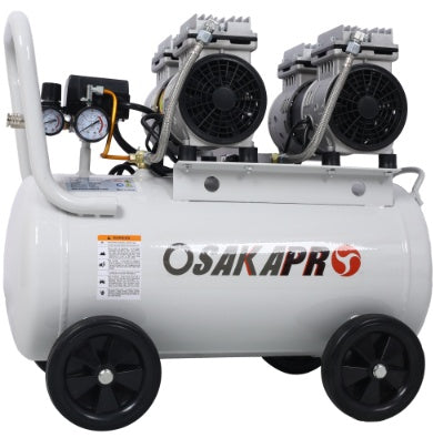 2.5HP Silent Air Compressor 13 Gallon - Oil-Free Portable Powerhouse with Wheels