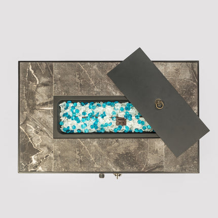 Outdoor Fire Table Propane Pit Rattan With Tile Tabletop - Phoenix Fire Art Store