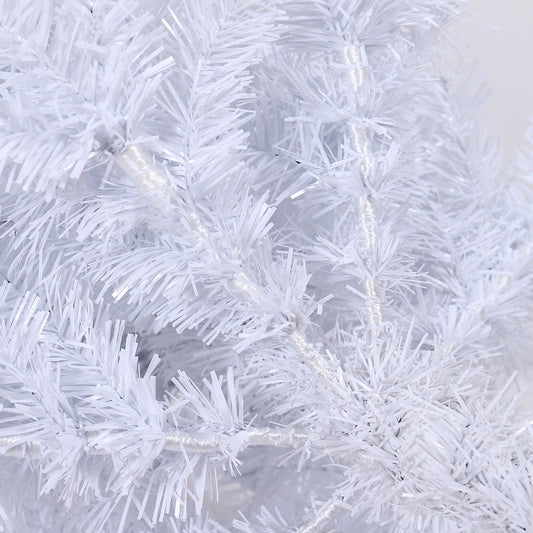 7.5 Feet White Slender Faux Christmas Tree Including Foldable Metal Stands