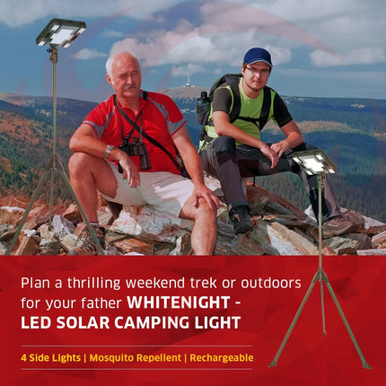 TRU De-LIGHT WHITENIGHT Multipurpose Solar / AC / DC - Garden, Camping Main Light + 3 Independent Detachable Multi Mode Side Lights / Tripod + Carrying Bag zoppinh