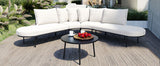 Patio Half-Moon Curved Outdoor Furniture Sofa Set with Coffee Table - Phoenix Fire Art Store
