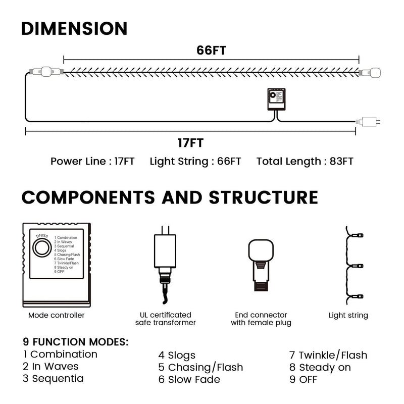 200pcs 66ft Halloween Fairy String Lights 8 Lighting Modes Mini Plug-in String Lights Indoor And Outdoor Christmas Garden Wedding Party Decoration Purple - Phoenix Fire Art Store