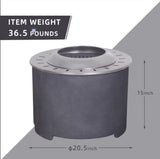 20.5 X 15 Dark Gray Concrete Texture Smokeless Fire Pit - Phoenix Fire Art Store