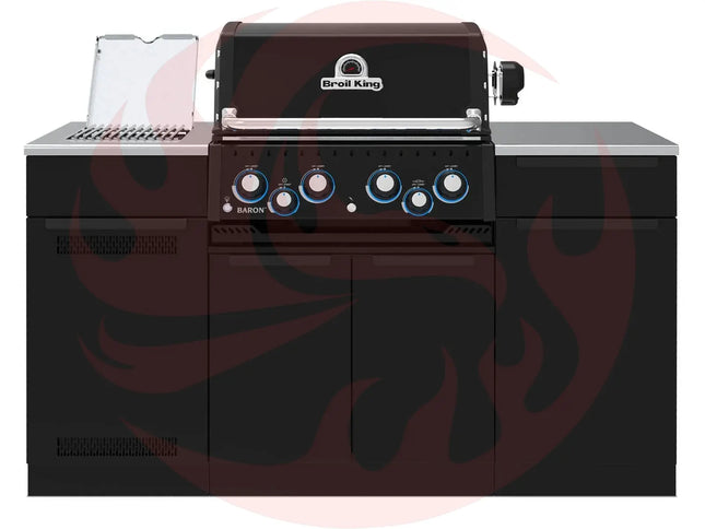 Broil King Baron 490i 4-Burner Gas Grill With Rotisserie & Side Burner - Shadow - Phoenix Fire Art Store
