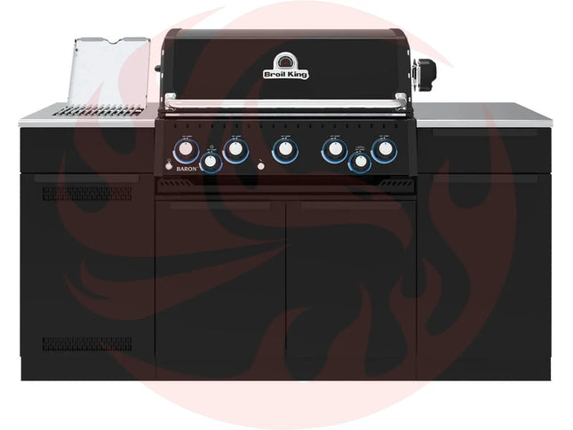 Broil King Baron 590i 5-Burner Gas Grill With Rotisserie & Side Burner - Shadow - Phoenix Fire Art Store