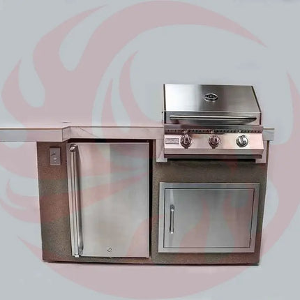 KoKoMo Mini Maui 6' Outdoor Kitchen Island – Compact BBQ Station with Seating - Phoenix Fire Art Store