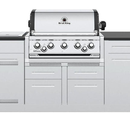 Broil King Imperial S 590i 5-Burner Gas Grill Island With Rotisserie & Side Burner