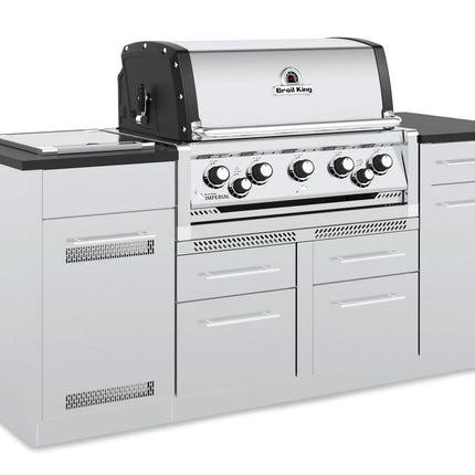 Broil King Imperial S 590i 5-Burner Gas Grill Island With Rotisserie & Side Burner