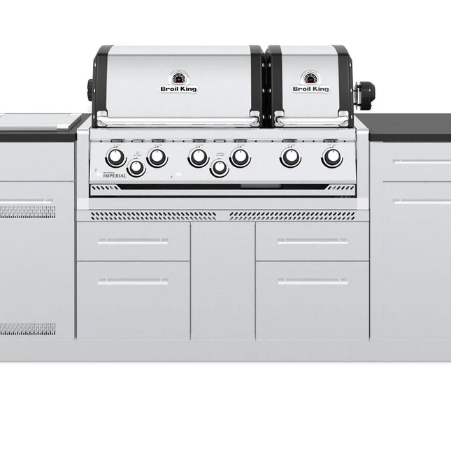 Broil King Imperial S 690i 6-Burner Gas Grill Island With Rotisserie & Side Burner