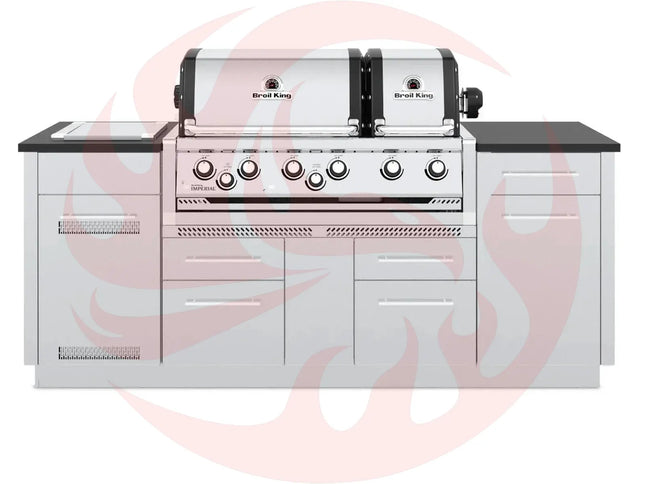 Broil King Imperial S 690i 6-Burner Gas Grill Island With Rotisserie & Side Burner - Phoenix Fire Art Store
