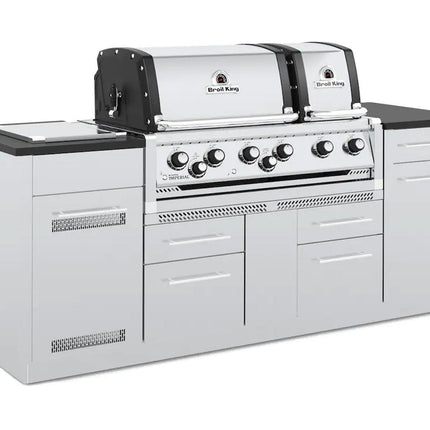 Broil King Imperial S 690i 6-Burner Gas Grill Island With Rotisserie & Side Burner