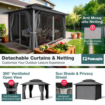 Aera Permanent 10'x12' Hardtop Gazebo Pamapic
