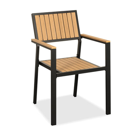 Pamapic Aluminum and Plastic-Wood Outdoor Dining Table Set Pamapic