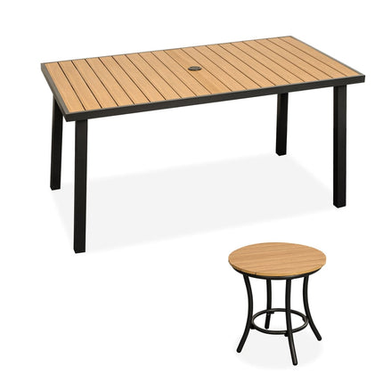 Pamapic Aluminum and Plastic-Wood Outdoor Dining Table Set Pamapic