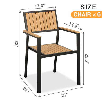 Pamapic Aluminum and Plastic-Wood Outdoor Dining Table Set Pamapic